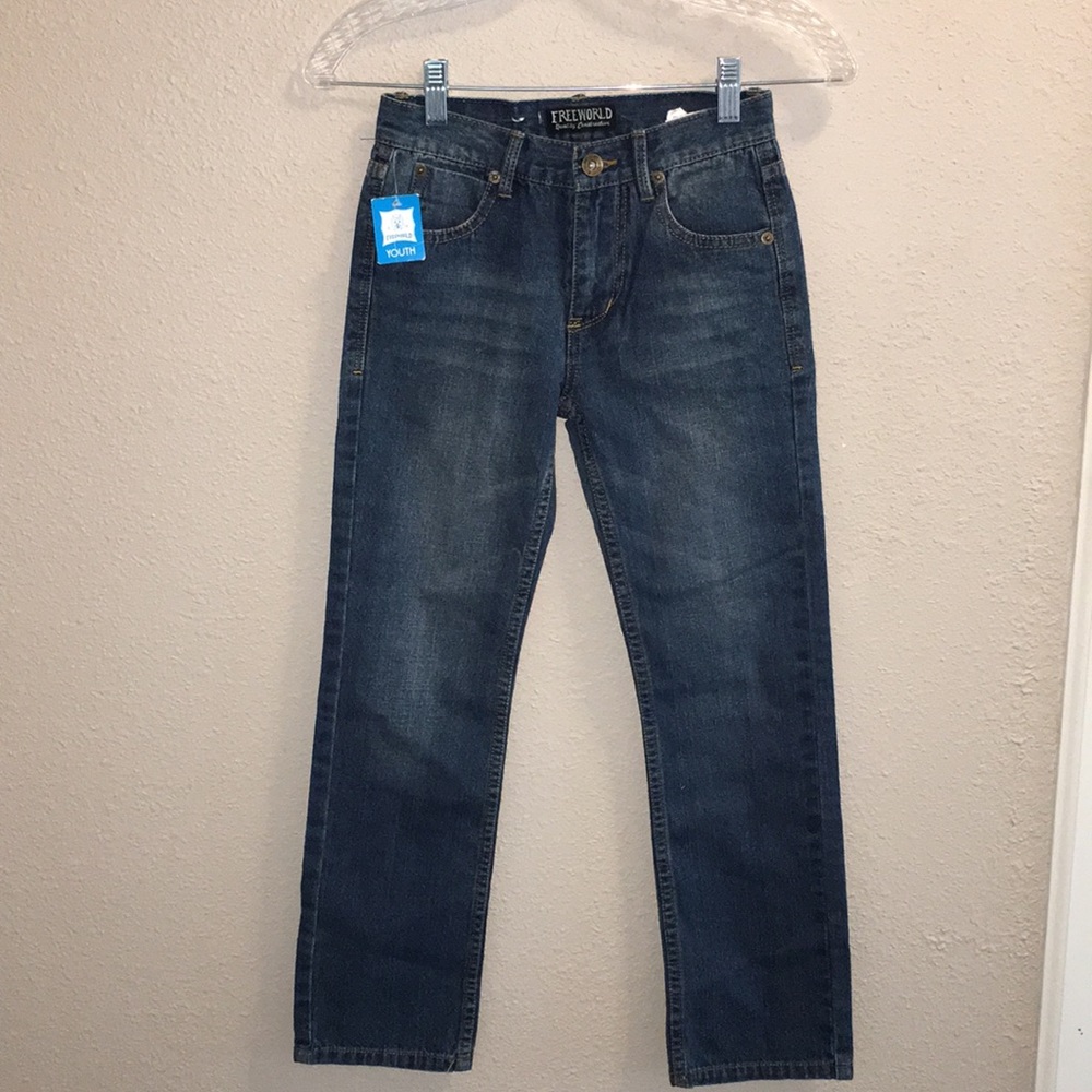 Freeworld Boys Messenger LT Blue Jeans Sz 8/24 NWT
